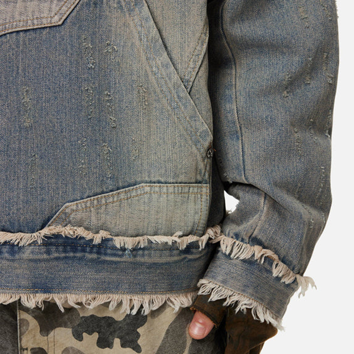 HOOLIGANS MIND in the fray unisex Denim Hoodie