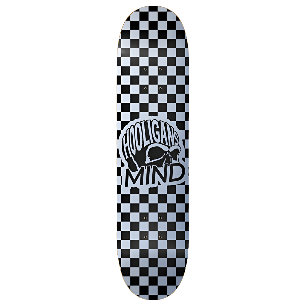 8" Hooligans Mind checker silver Skateboard deck